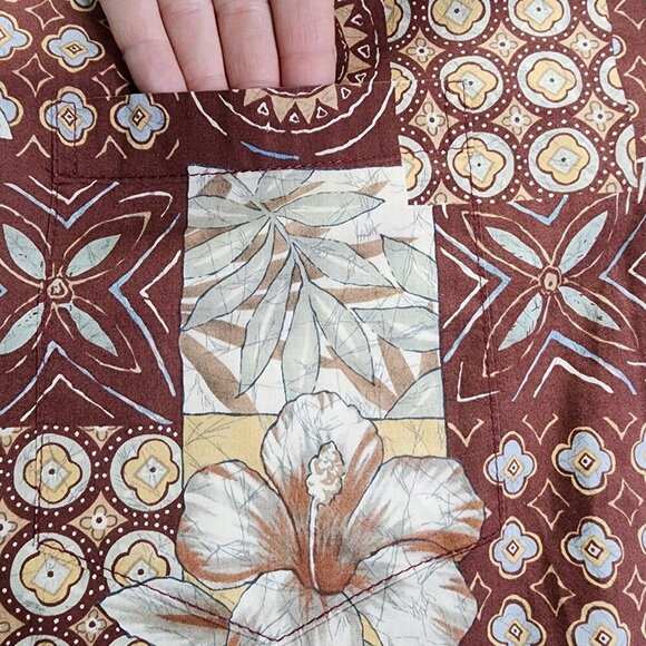Tori Richards Hawaiian Shirt Size XXL Button Floral Brown 100% Cotton Men's 2XL - Picture 3 of 11